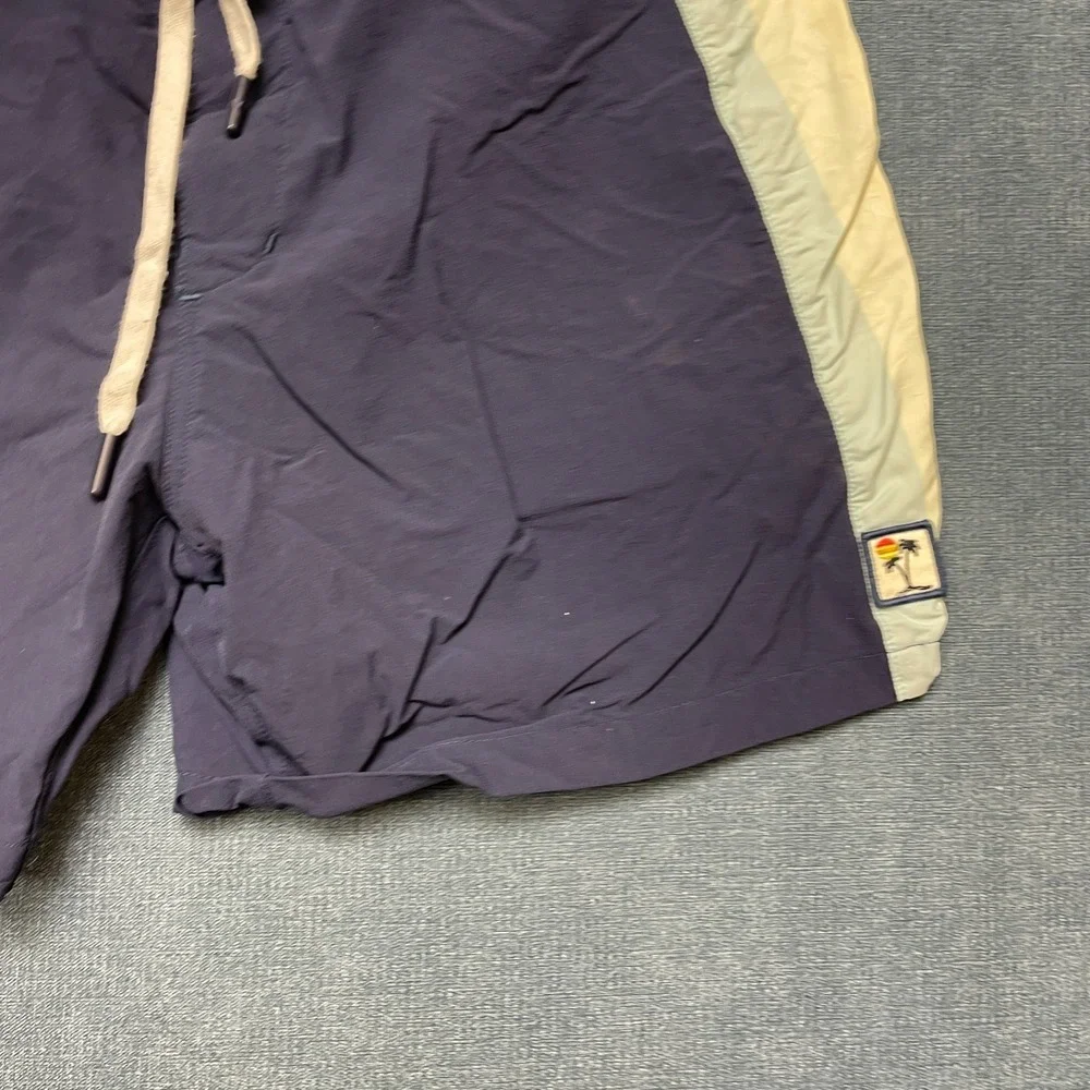 Marine Layer Board Shorts Mens 34 Navy Blue Drawstring Waist Flat Front Summer